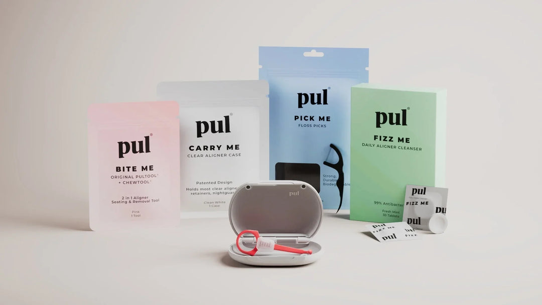 A collection of PUL products designed to enhance your clear aligner journey